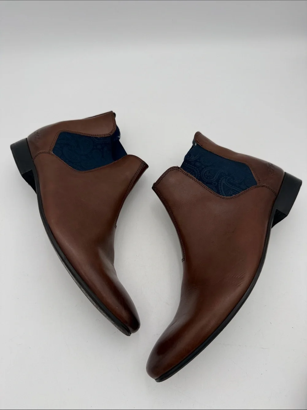 Ted baker Men's Brown Leather Chelsea Boots - Classic Formal Slip-On office